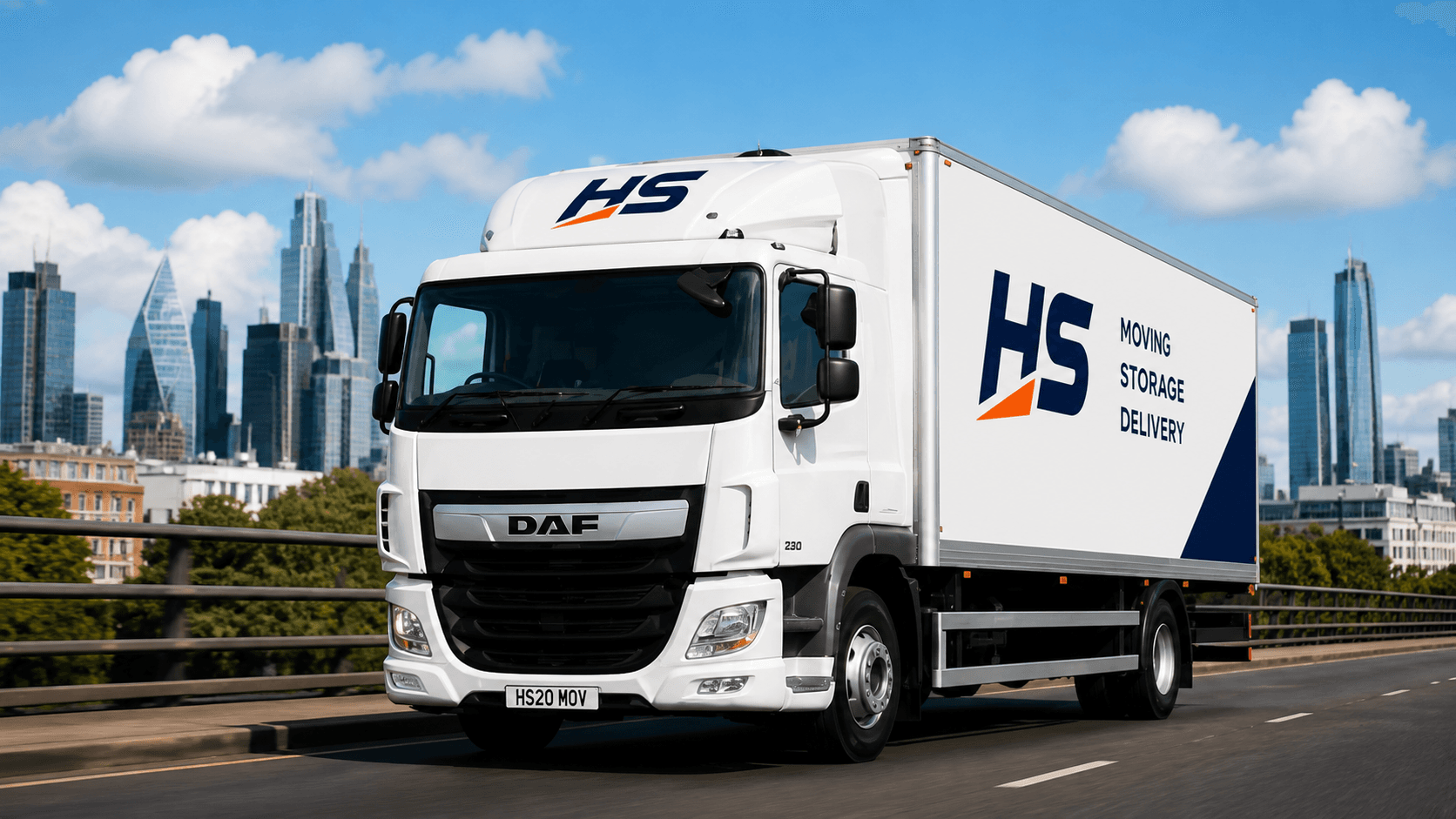 HS logistics truck on the road