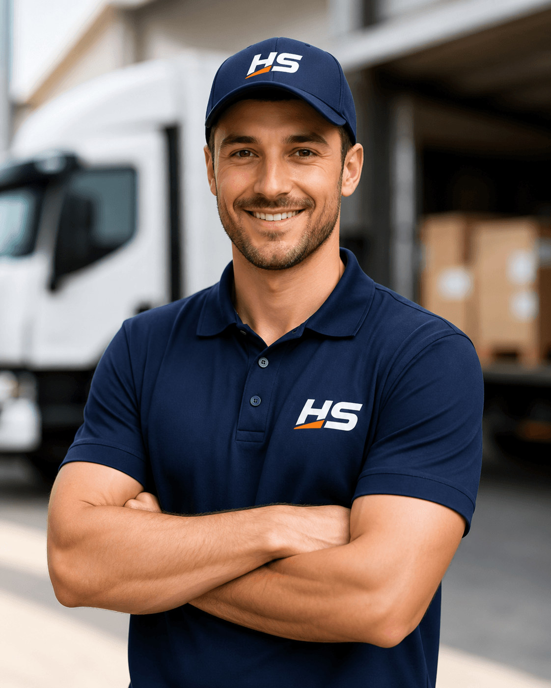 HS team member outside a moving truck